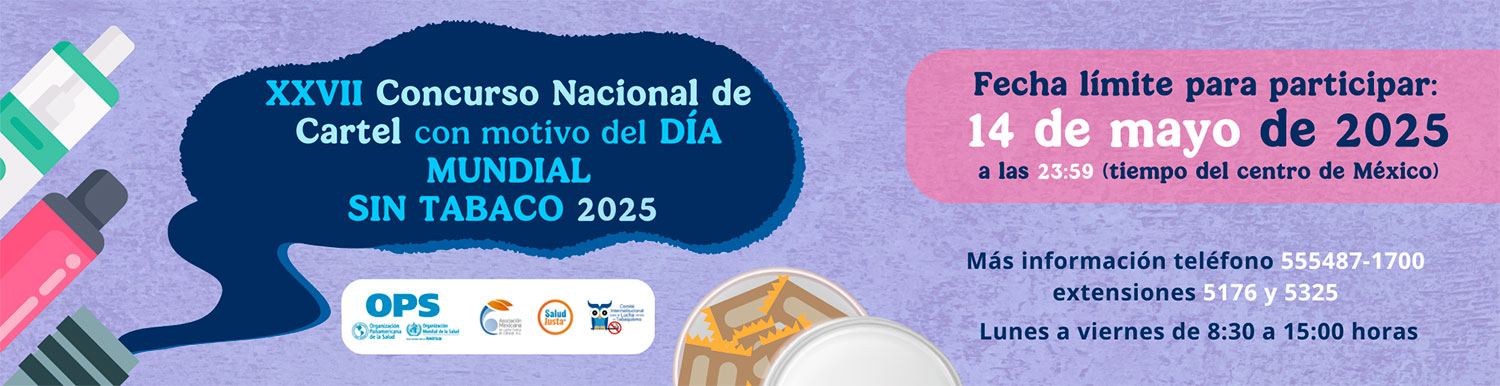 Banner del Concurso Nacional de Cartel con motivo del Día Mundial sin Tabaco