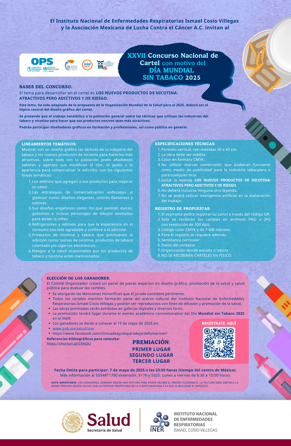 Convocatoria del Concurso Nacional de Cartel con motivo del Día Mundial sin Tabaco