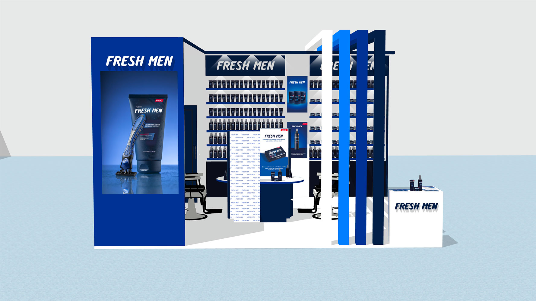 Modelado de stand frontal Freshmen