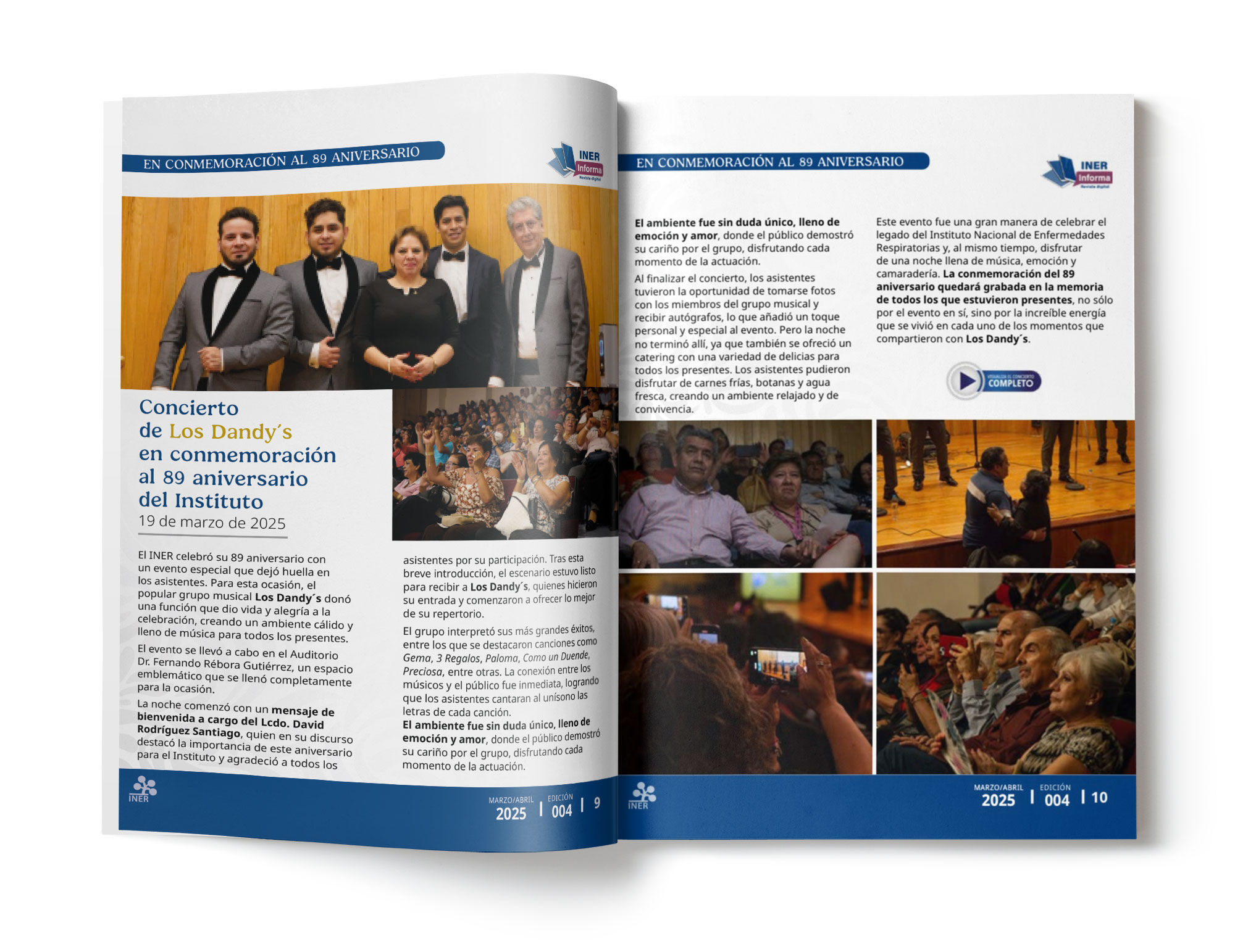 Muckup del contenido de la revista digital INER Informa